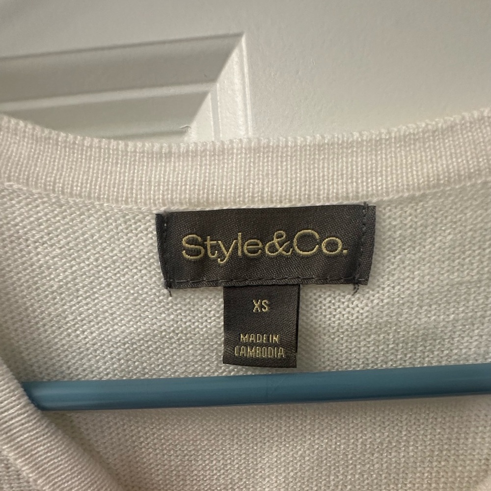 Style & Co. Crew Neck Sweater with Textured Stripes - Picture 3 of 4